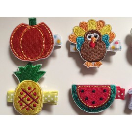 Unbranded Lot of18 Baby Girls Embroidered Fabric Hair Clip Accessories for Holidays/Party