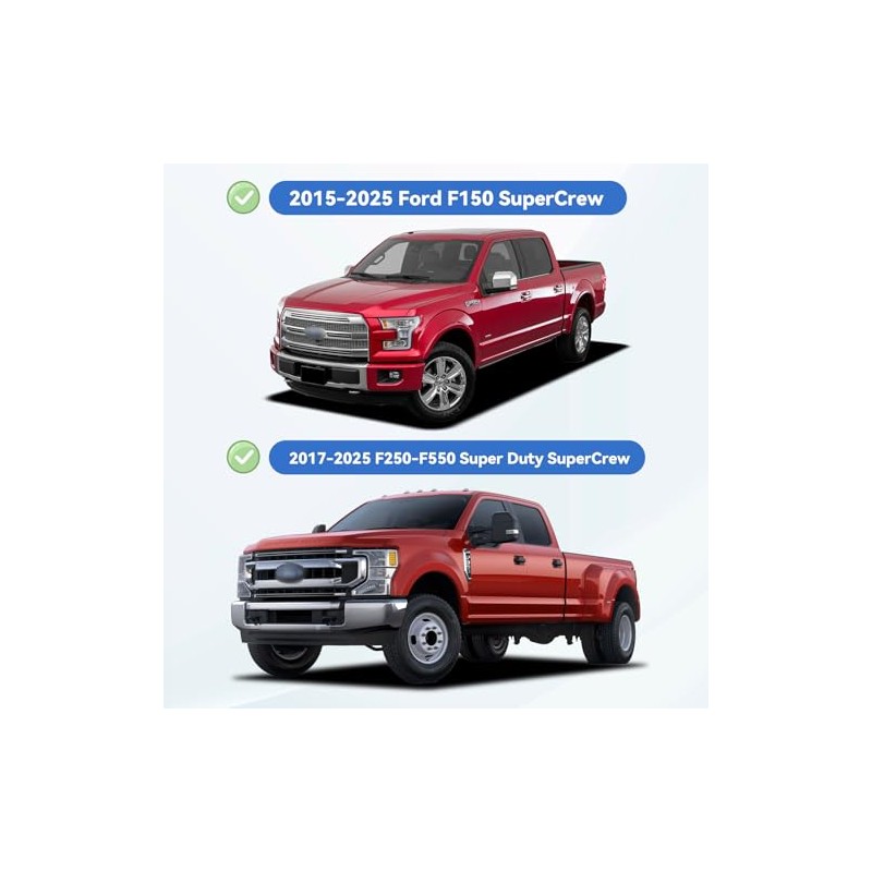 YQAUTEC Window Visors for 2015-2026 Ford F-150 & Super Duty