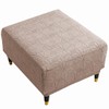 GERLNF Square Ottoman Cover,Stretch Square Covers Slipcover,Soft Knitted Jacquard Cover