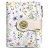 Kelvoris Flowers Floral Small Rfid Women Wallet Bifold Zipper Coin