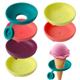 Pack of 6 Children's Ice Holders, Drip-Free Ice Lolly Holder, Ice Cream Holder for Children, Available in Yellow, Red, Green, Purple, Ideal for Home, Picnic and Children's Birthdays
