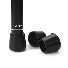 Chair Leg Tips Caps-Non Slip Rubber Leg Tips 1-1/4” Inner Diameter, Furnigear Chair Leg Floor Protectors Round Black-24 Pack