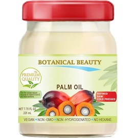 Botanical Beauty PALM OIL 100% Pure Natural Cold Pressed Food Grade 7.75 Fl. oz 225 ml (2 Pack)