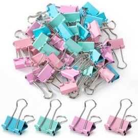 Mr. Pen - Clips pequeños para carpetas, 50 piezas, 0.75", tamaño pequeño, clips metálicos para carpetas de colores pastel, sujetadores de papel para suministros de oficina, hogar, escuela, negocios