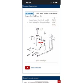 Ansul 074206 Red Line Nozzle Holder, Red, For 10/20/30lb Hand Extinguisher