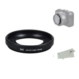 JJC Aluminium Alloy EW-43 Screw-in Lens Hood Shade Protector for Canon EF-M 22mm F2 STM Lens on EOS M6 Mark II M200 M100 M50 Camera, Replaces Canon EW-43 Lens Hood