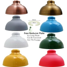 DC Voltage Industrial Pendant Light Shades, Living Room Hanging Ceiling Lights Retro Metal Esay Fit 29cm Curvy Lampshade for Restaurant (Free Reducer Plate)