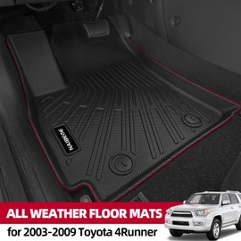 Naibeve Floor Mats for 2003-2009 Toyota 4Runner - All Weather Custom for Toyota 4Runner Floor Mats Liners 2 Row & Cargo Liner & Seats Back Cover Behind 2rd Row