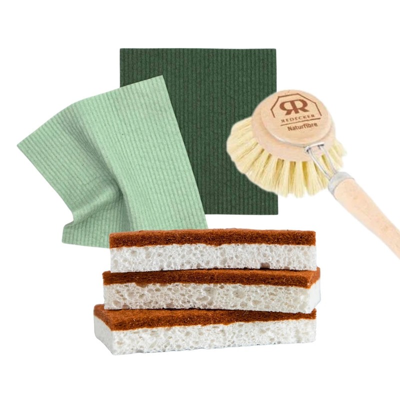 RetroKitchen Brush & Sponge Bundle - For Kitchen & Bathroom