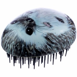 Kent PHOG Hedgehog Pebble Scalp Massager Shampoo Brush cepillo de ducha y cepillo de desenredar tamaño de viaje – Estropajo cuero cabelludo para caspa y desenredador de pelo para niños – Cepillo para enredos