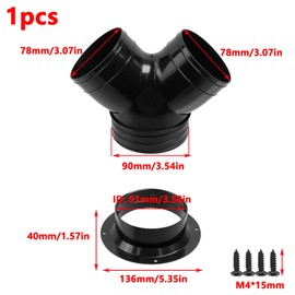 Antrader 3 Way Duct Splitter,Y Shape Duct Connector Plastic 3 Way Hose Adapter Duct Splitter for Exhaust Fan Dryer Vent Hose,3.07" x 3.07" x 3.54" (1Pcs)