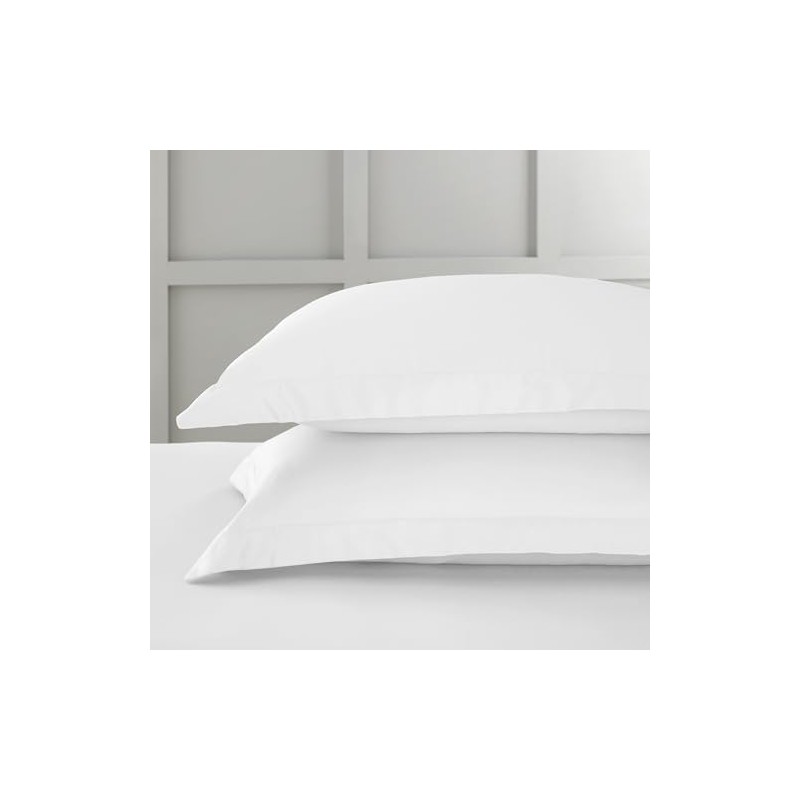 400 Thread Count Cotton Sateen Oxford Pillowcase Pair White