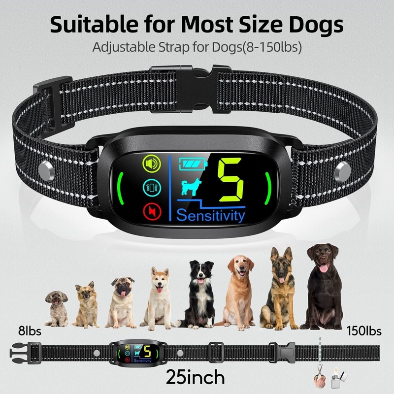 FAFAFROG Dog Bark Collar, FAFAFROG Rechargeable Smart Collar, Anti Barking