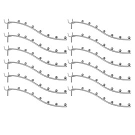 HARFINGTON 10pcs Pegboard Waterfall Hook Shelving Hooks 10.63" Stainless Steel Peg Board Display Hook Hanging Holders Wall Mount Organize Tools for Workbench Garage Kitchen Store, Silver