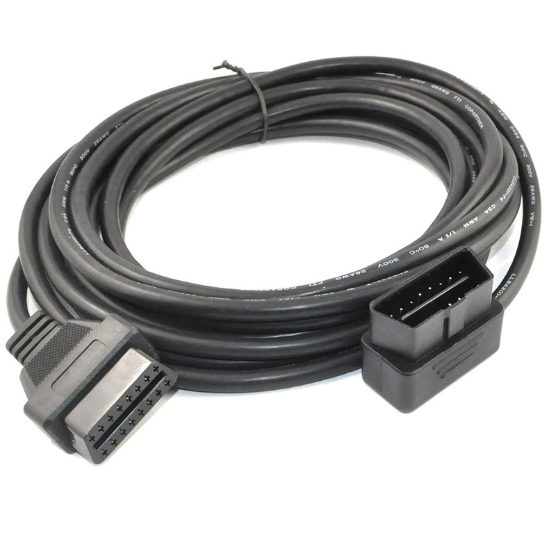 OLLGEN 5M/16.4ft OBD II Cable OBD2 16 Pin Right/Left Angle