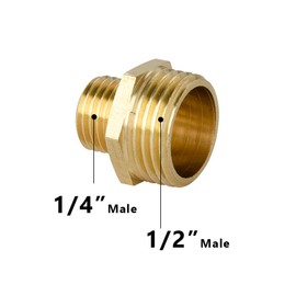 Feelers Brass Misting Spray Nozzle Adapter, 1/2" Male to 1/4" Male Connect Fitting (Pack of 4)
