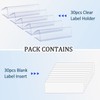 30pcs Plastic Shelf Label Holder, Clear Shelf Label Holder Wood