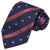 KissTies Mens US Flag 63'' Extra Long Silk Tie Blue