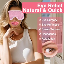 Cooling Eye Mask,Gel Eye Mask,Eye Cooling Masks for Hot & Cold Therapy,for Migraines, Puffy Eyes, Sinus Pain, Acne, Headaches, Spa Treatments, and Face Puffiness,Pink