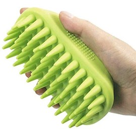 Pet Silicone Shampoo Brush for Long & Short Hair Medium Large Pets Dogs Cats,Shower Wash Curry Brush,Dog hair Products Accessories Dog Back Massage for Long & Short Hair Small Large Pets Dogs(Green)