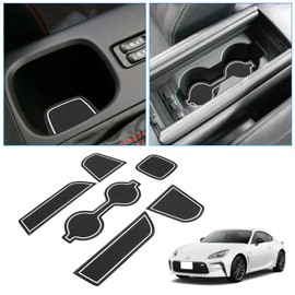 BIXUAN Interior Liner Accessories for 2022-2024 Toyota GR86 ZN8 /Subaru BRZ ZD8 Cup Holder Inserts Center Console Non-Slip Mats Door Pocket Arm Box Storage Pads Door Slot Mat White Trim