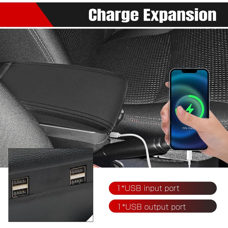 Htostar Racing Consoles Armrest Compatible with Mitsubishi Mirage Attrage 2014-2024