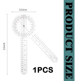 Goniometer Physiotherapy Protractor Physiotherapy, Transparent Protractor Metal, Large Protractor School Degreemeter, Flexible, Accurate Bevel Rotation Angle Degree, for Teachers, Fitness Trainers