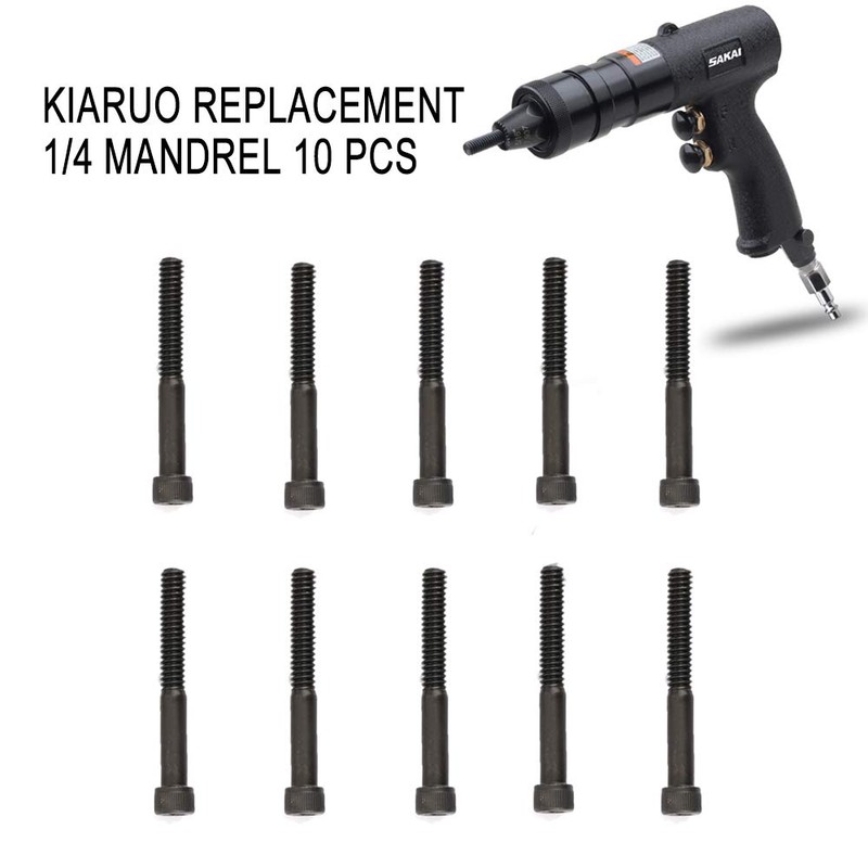 KIARUO 1/4 Replacement Mandrel,Rivet Nut Gun Tip Mandrel 10pcs for