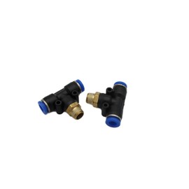 Pneumatic Multiple Plug Fitting TE 1/8 Inch - 6 mm IQS T-Piece Compressed Air (T-Plug Fitting, R 1/8 Inch - 6 mm)