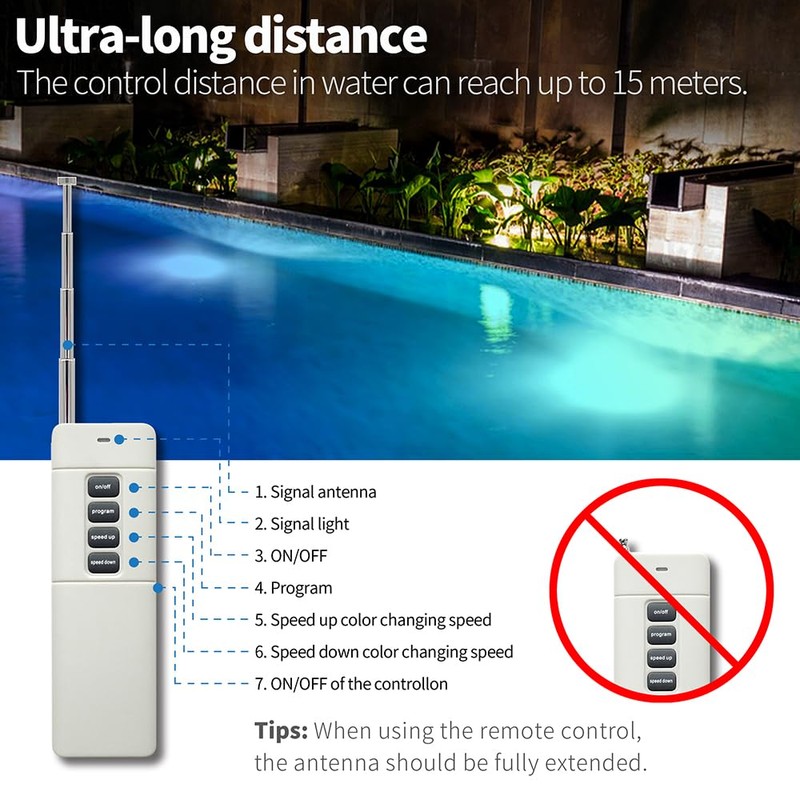 Pool Lights 120V 60W RGB Color Changing LED Pool Light