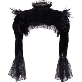 Alivila.Y Fashion Corset Womens Flannel Long Sleeve Steampunk Retro Jacket Shrug 21671-Black-L