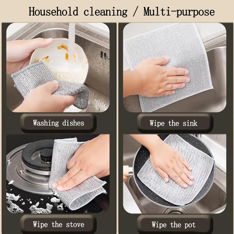 Wire Mesh Cleaning Cloth 12 Pack Silver Wire Wish Cloth,