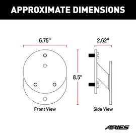 ARIES 25630AB Jeep Wrangler JK Rear Door Spare Tire Carrier for Up to 35-Inch Diameter