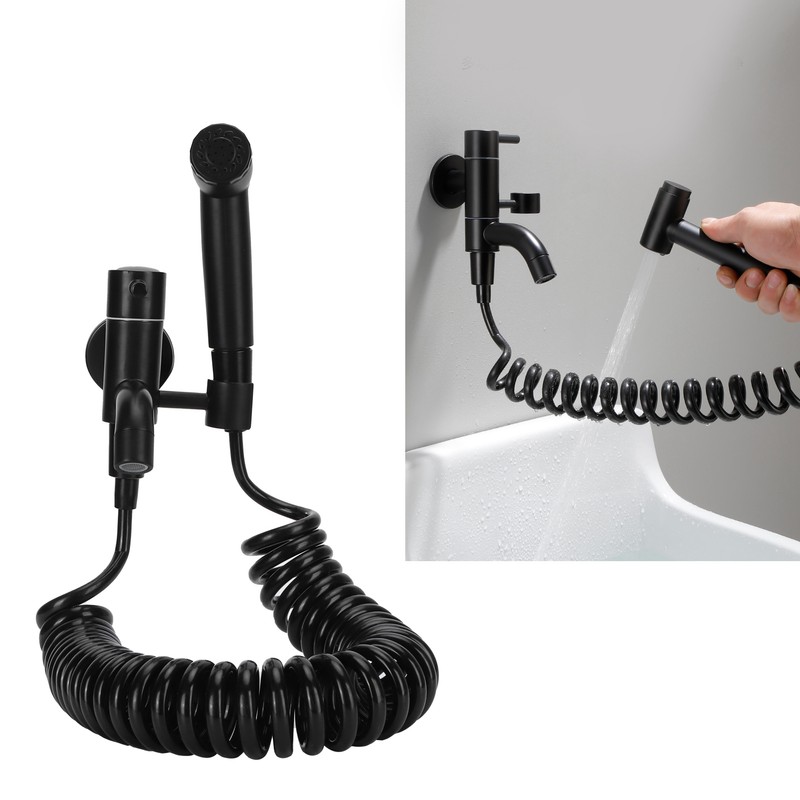 G1/2 Bidet Sprayer Handheld Black Alloy Toilet High Pressure Sprayer