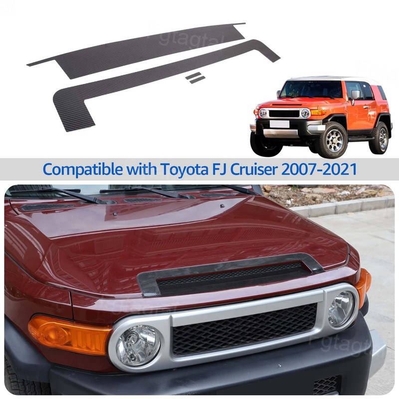 Real Carbon Fiber Front Hood Vent Trim Sticker Fit for