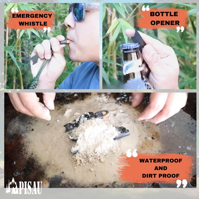 PISAU 12.7 cm Ferrocerium Ferro Rod Flint Fire Starter Waterproof