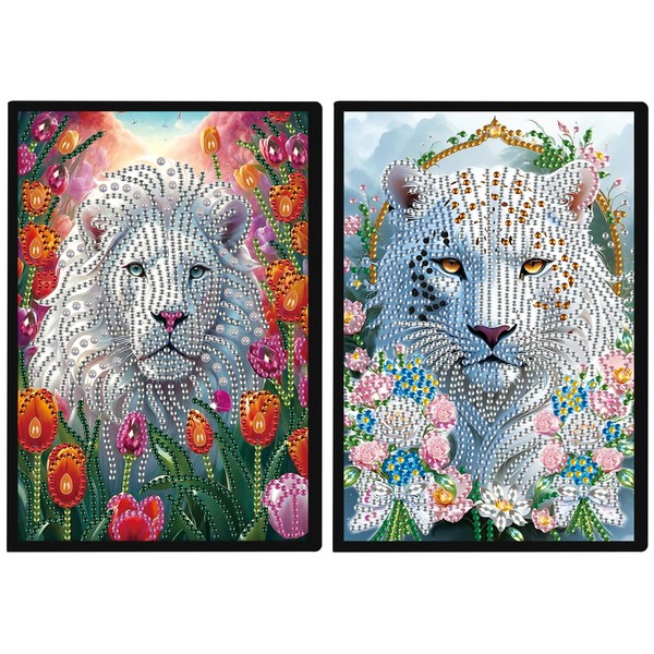 JISHSHAY 2 Pcs Diamond Painting Notebook Kits Diamond Art Notebooks