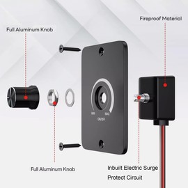 12V 5A 60W Light Dimmer, RV Boat Dimmer Switch High Side PWM Rotary Dimming Switch for Camper Van Travel Trailer Truck Lighting Fixtures, Strip and Puck Lights, Awning