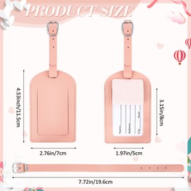 30 Pieces Leather Luggage Tag Women Identifiers Travel Suitcase Tags for Luggage Travel Backpack Bag Wedding Favors Women Men Adults Bulk(Pink)