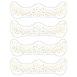 Pack of 4 Glitter Face Freckles Tattoos, Henna, Glitter Freckles, Waterproof Golden Stars and Dots Temporary Tattoos, for Festival, Foil, Face Patches, Fake Stickers, Freckle Make-Up Stickers