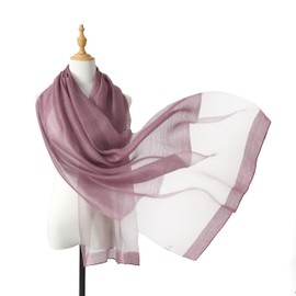 STARWHISPER Women's Gold Trim Silk Scarf Shawl Wrap - Elegant Accessory for Evening Dress - Gift Packaged (NX-TARO PURPLE)