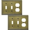 OKAWYC Double Toggle/Single Duplex Light Switch Cover Belaire Beaded Metal