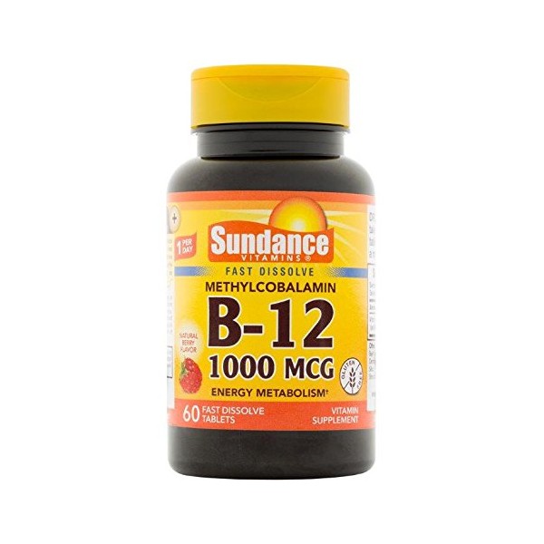 Sundance Mthyl 1000 mcg Vitamin B12 Supplement, 60 Count