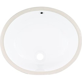 15 inch x 12 inch Oval Porcelain Ceramic Undermount Bathroom Vanity Vessel Sink, White