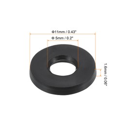 PATIKIL M5 Rubber Flat Washers 8 Pack 5 mm ID 11 mm AD Sealing Rings Washers Sealing Ring for Tap Pipe Water Hose Attachment Bolts Black