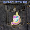 Herxion Unicorn Iron On Patches, Cute Chenille Jean Patches, Glitter