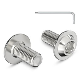 Pack of 20 M6 x 12 mm Rounded Head Screws with Flange Torx Drive Stainless Steel A2 Screws with Torx Key
