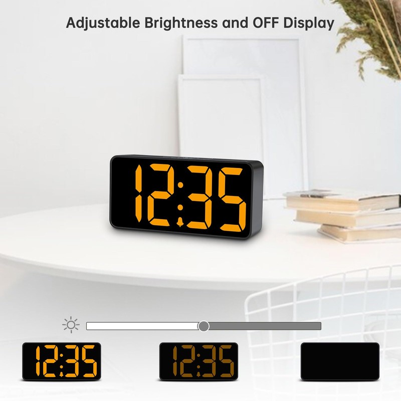 DreamSky Small Digital Alarm Clock for Bedroom, Large Big Numbers