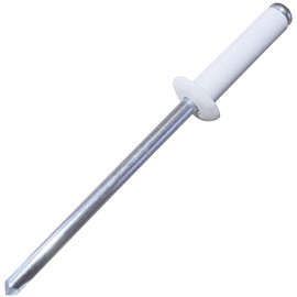 AERZETIX - C57120 - Set of 50 Blind Rivets Diameter 4 x 16 mm Colour White RAL 9010 - Made of Steel/Aluminium - Pop Rivet with Pin Break