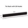 StorageWorks Tie Rack with 20 Hooks, 2-Pack Wall-Mounted Wooden Hangers